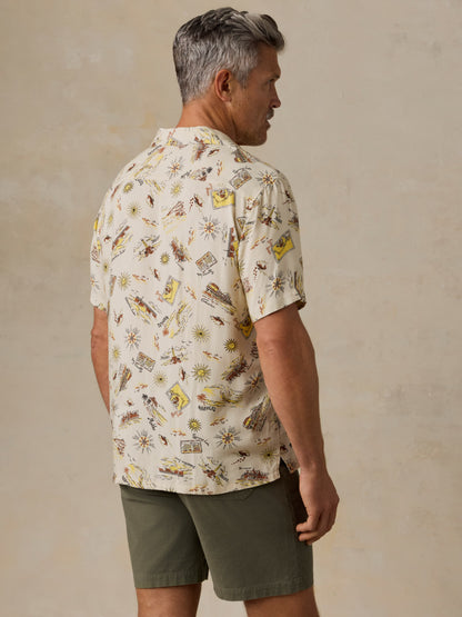 Short-Sleeve Kona Camp Shirt - Wave Breaks Scenic