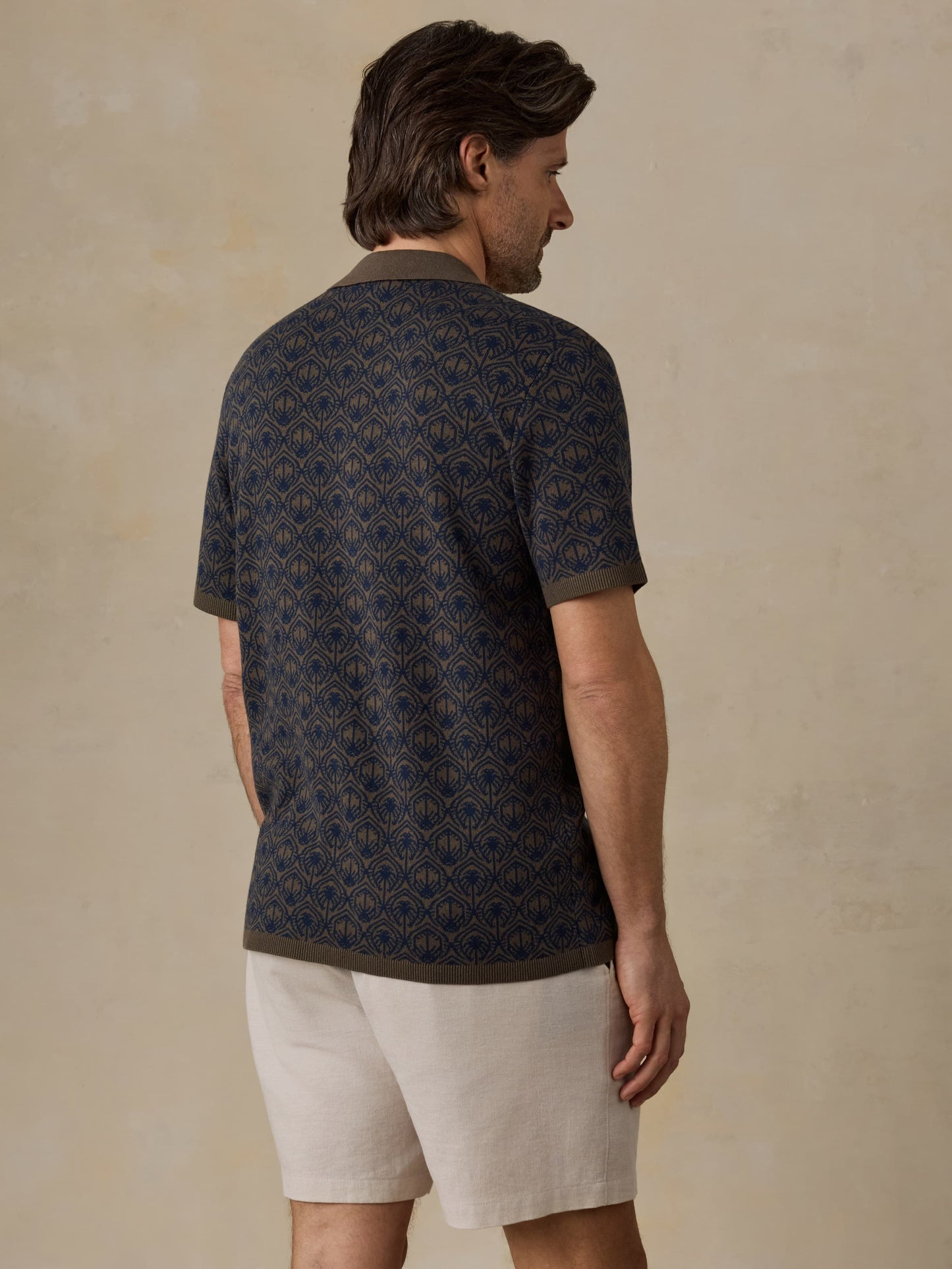 Short-Sleeve Sweater Shirt - Inland Palm Mosaic