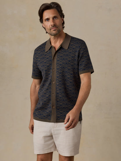 Short-Sleeve Sweater Shirt - Inland Palm Mosaic