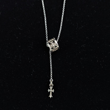 Chrome Hearts Necklace Vintage Hollow Circle Cross Pendant Versatile Men and Women