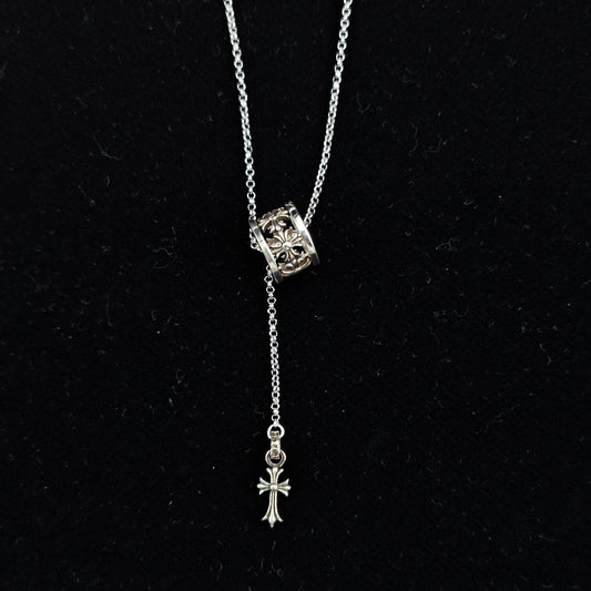 Chrome Hearts Necklace Vintage Hollow Circle Cross Pendant Versatile Men and Women