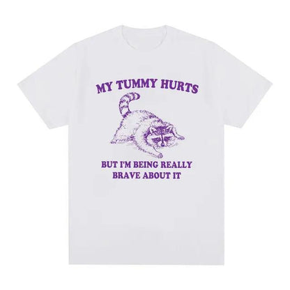 Brave about It Raccoon Meme T Shirts Funny Men Women