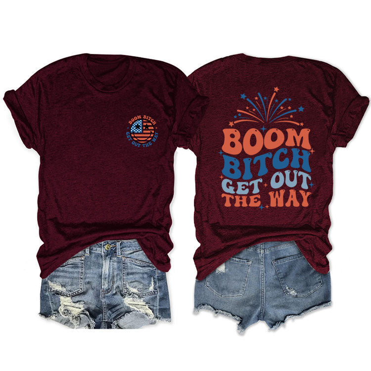 Casual short-sleeved printed fashion women's T-shirt