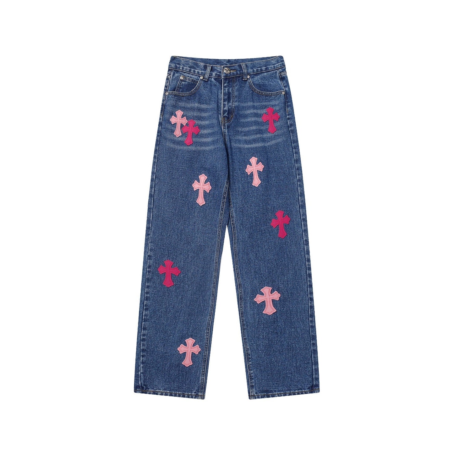 CHH Chrome Hearts Jeans Chrome Unisex Casual Loose Jeans