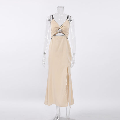 Corset Dress V-neck Brace Dress Hollow Split Dress Sexy