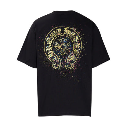 CHH Chrome Heart T Shirts Summer Horseshoe Print Short Sleeve T-Shirt