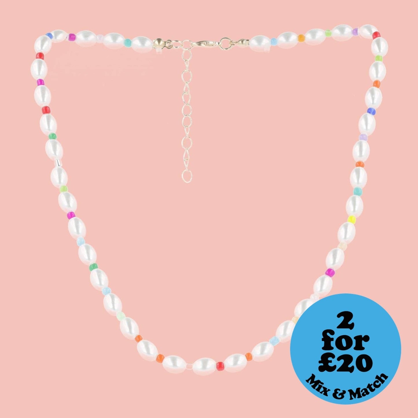 Rainbow Pearl Necklace