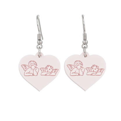 Raphael's Angels Heart Earrings - Marshmallow Pink