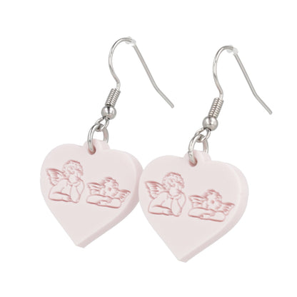 Raphael's Angels Heart Earrings - Marshmallow Pink