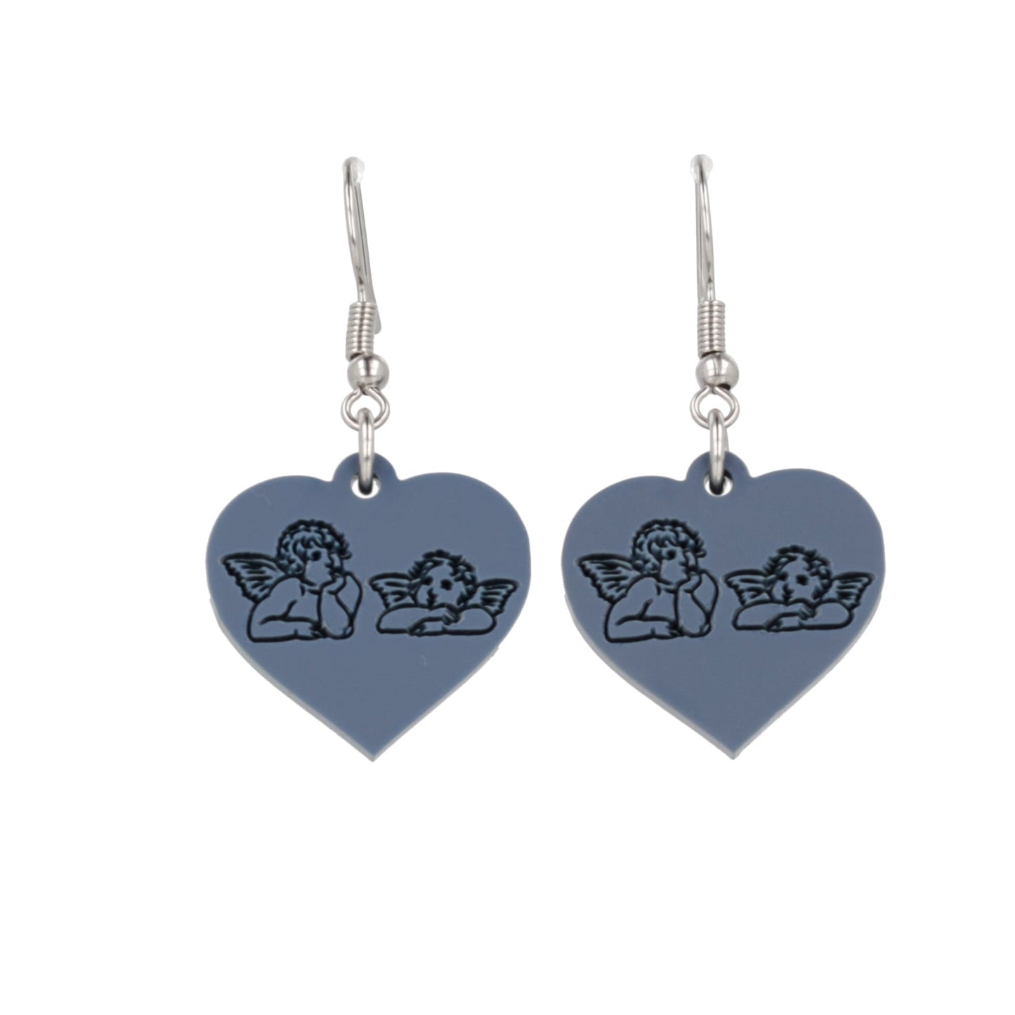 Raphael's Angels Heart Earrings - Midnight Blue