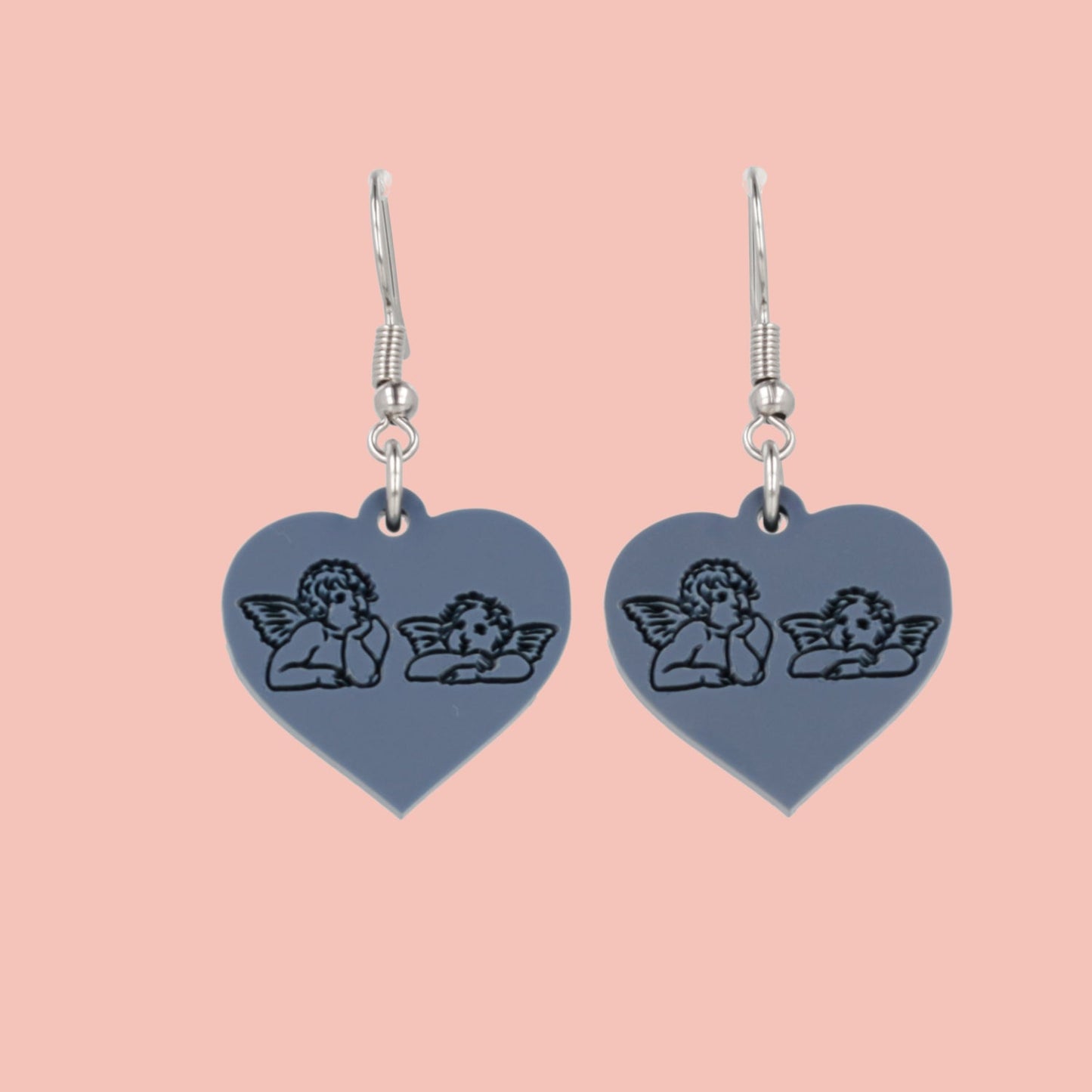 Raphael's Angels Heart Earrings - Midnight Blue