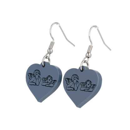 Raphael's Angels Heart Earrings - Midnight Blue