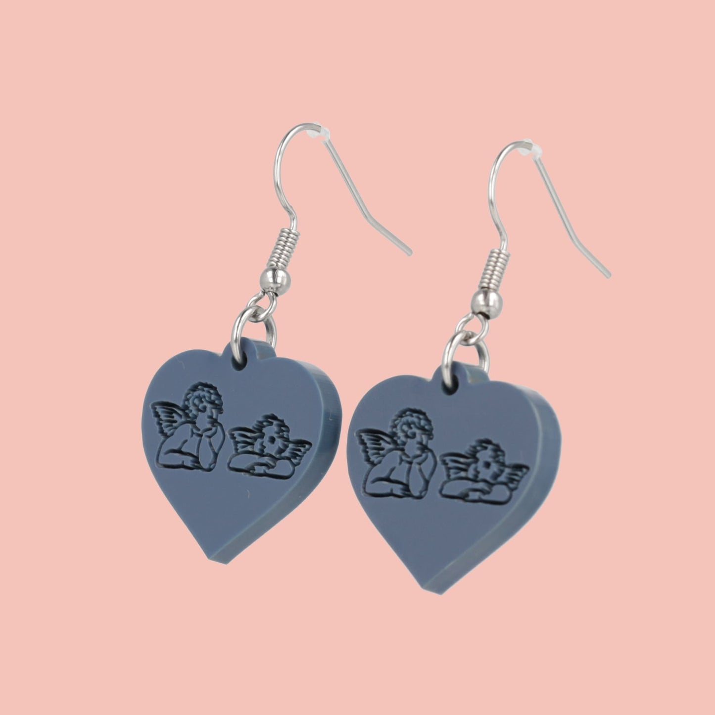 Raphael's Angels Heart Earrings - Midnight Blue