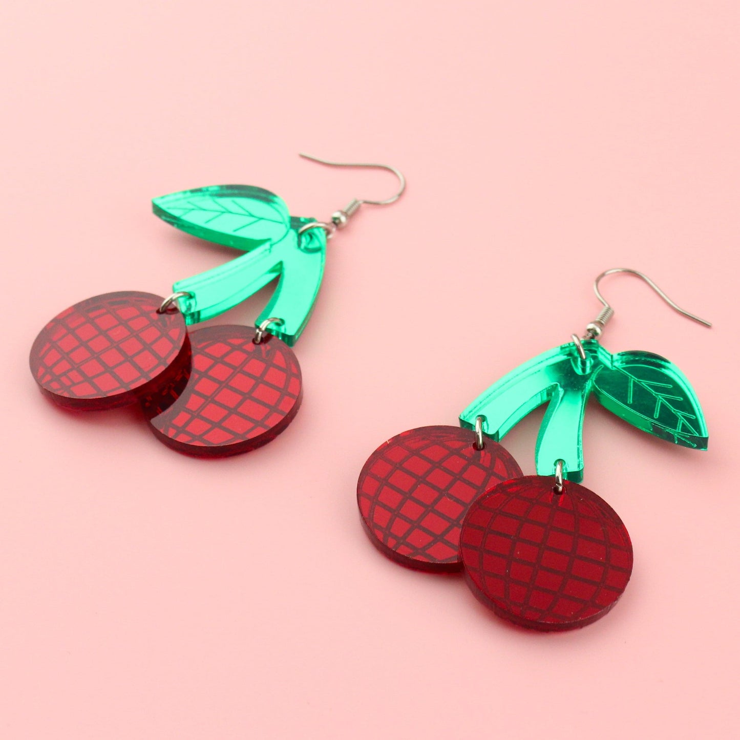 Red Disco Cherry Earrings