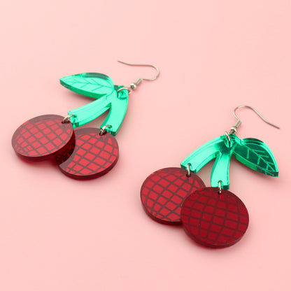Red Disco Cherry Earrings