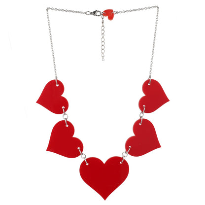 Red Heart Collar Necklace