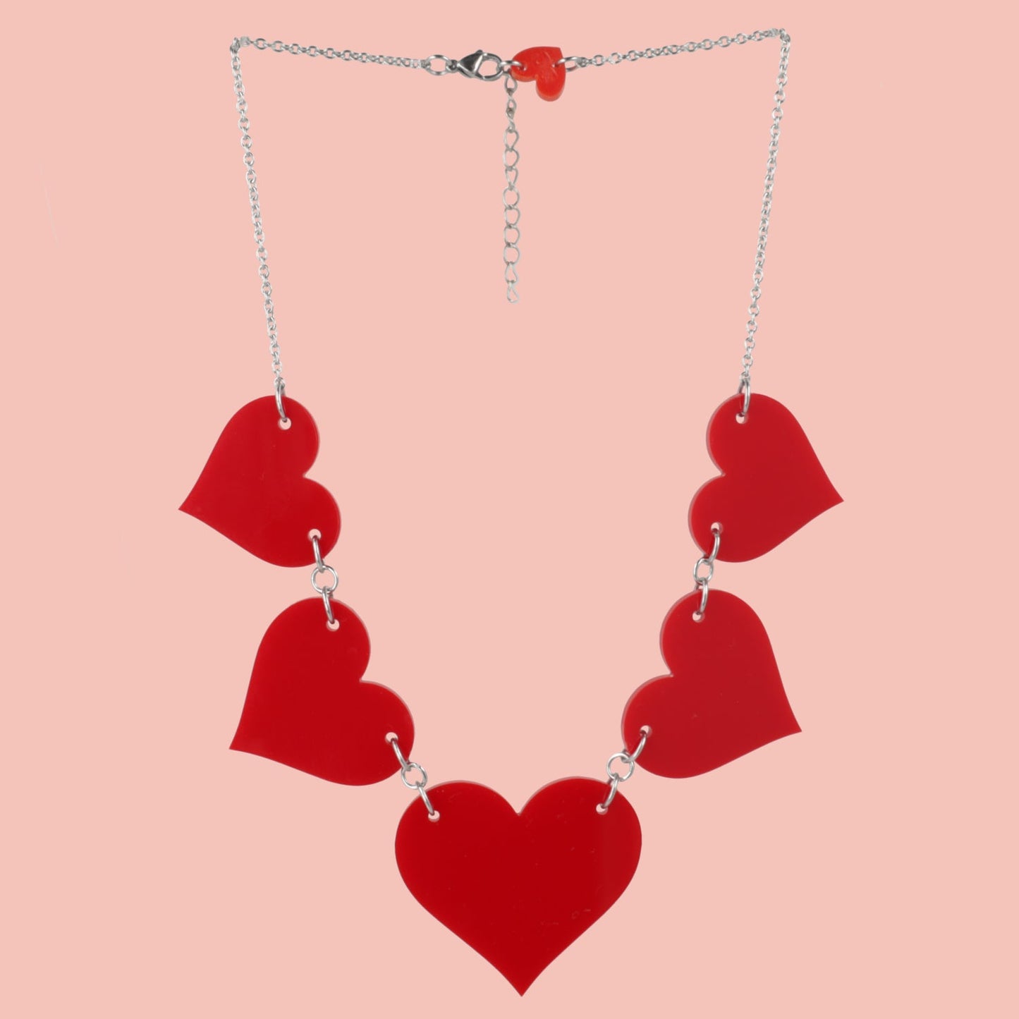 Red Heart Collar Necklace