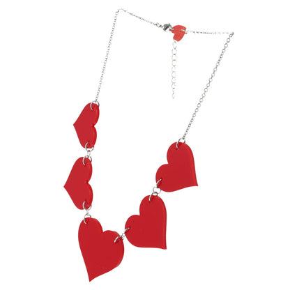Red Heart Collar Necklace