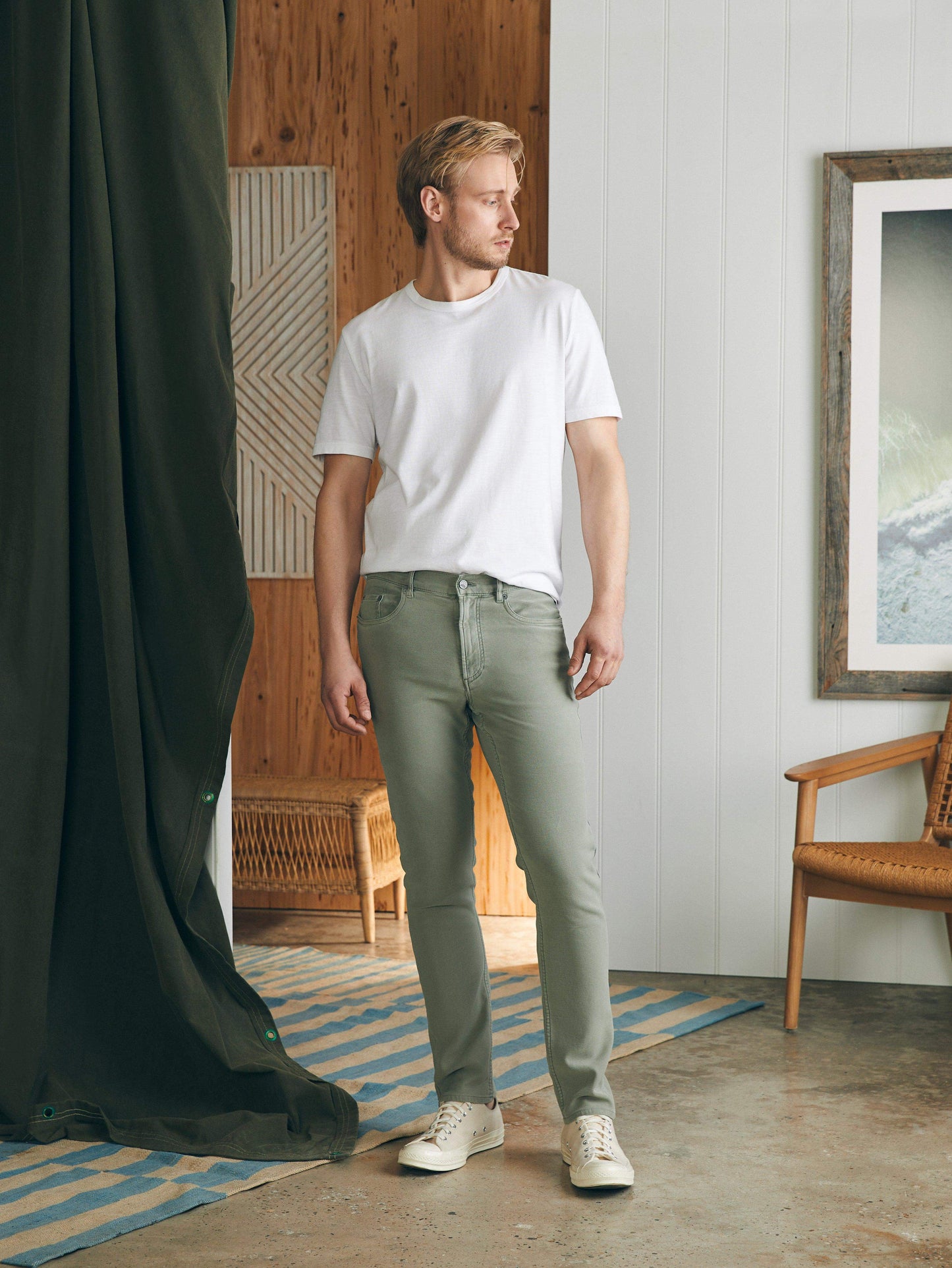 Stretch Terry 5-Pocket (32") - Faded Olive