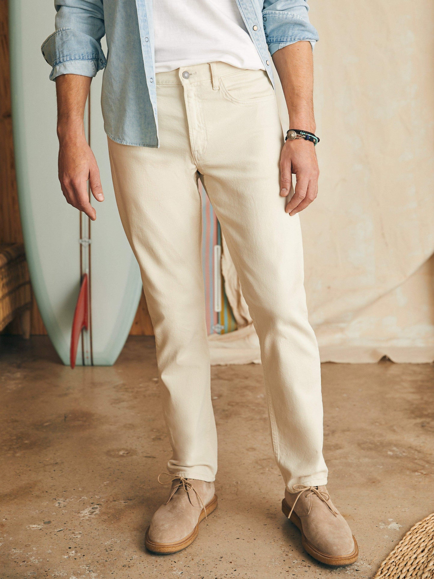 Slim Straight Denim (34") - Stone