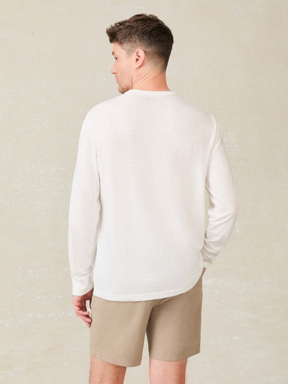Long-Sleeve Sunwashed Tee - White