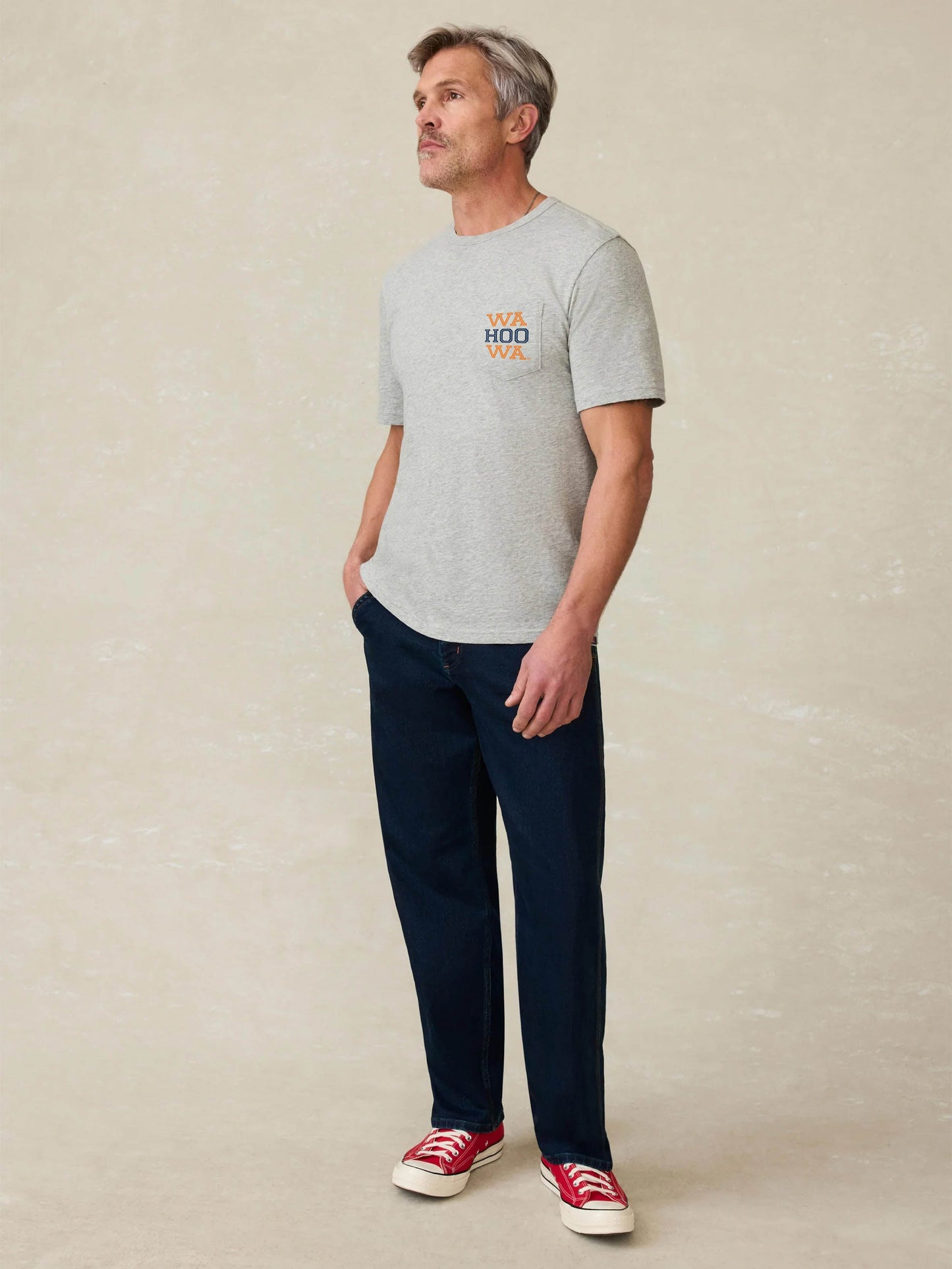 University of Virginia Sunwashed Pocket Tee - Granite Heather