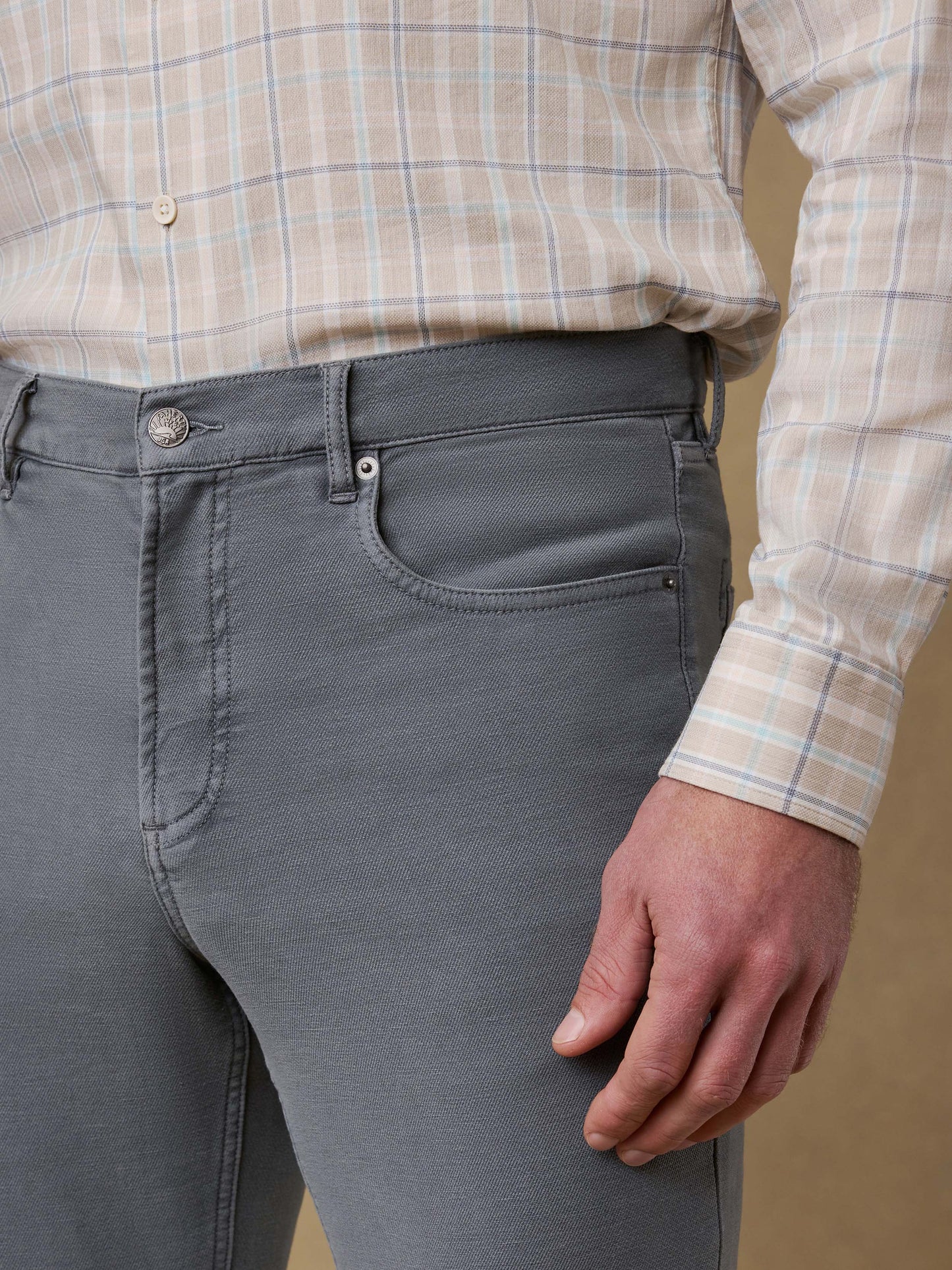 Stretch Terry 5-Pocket Athletic Fit Pant - Slate