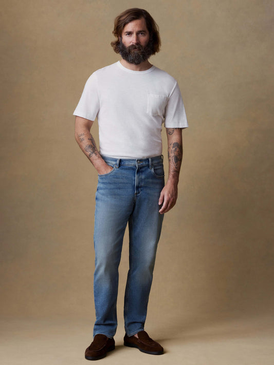 Stretch Terry Indigo 5-Pocket Pant - Indigo Ocean Wash