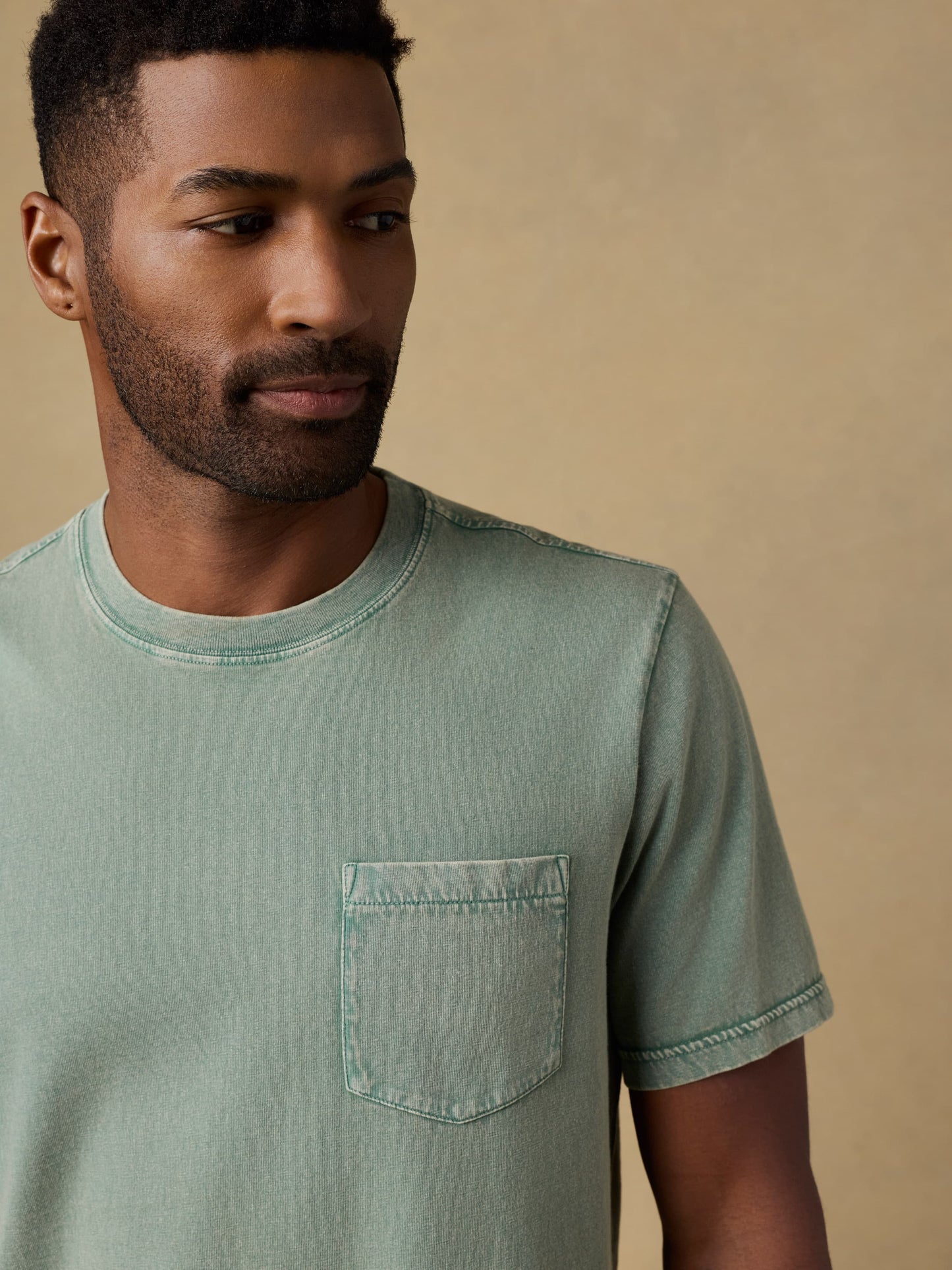 Short-Sleeve Recycled Cotton Tee - Coastal Sage