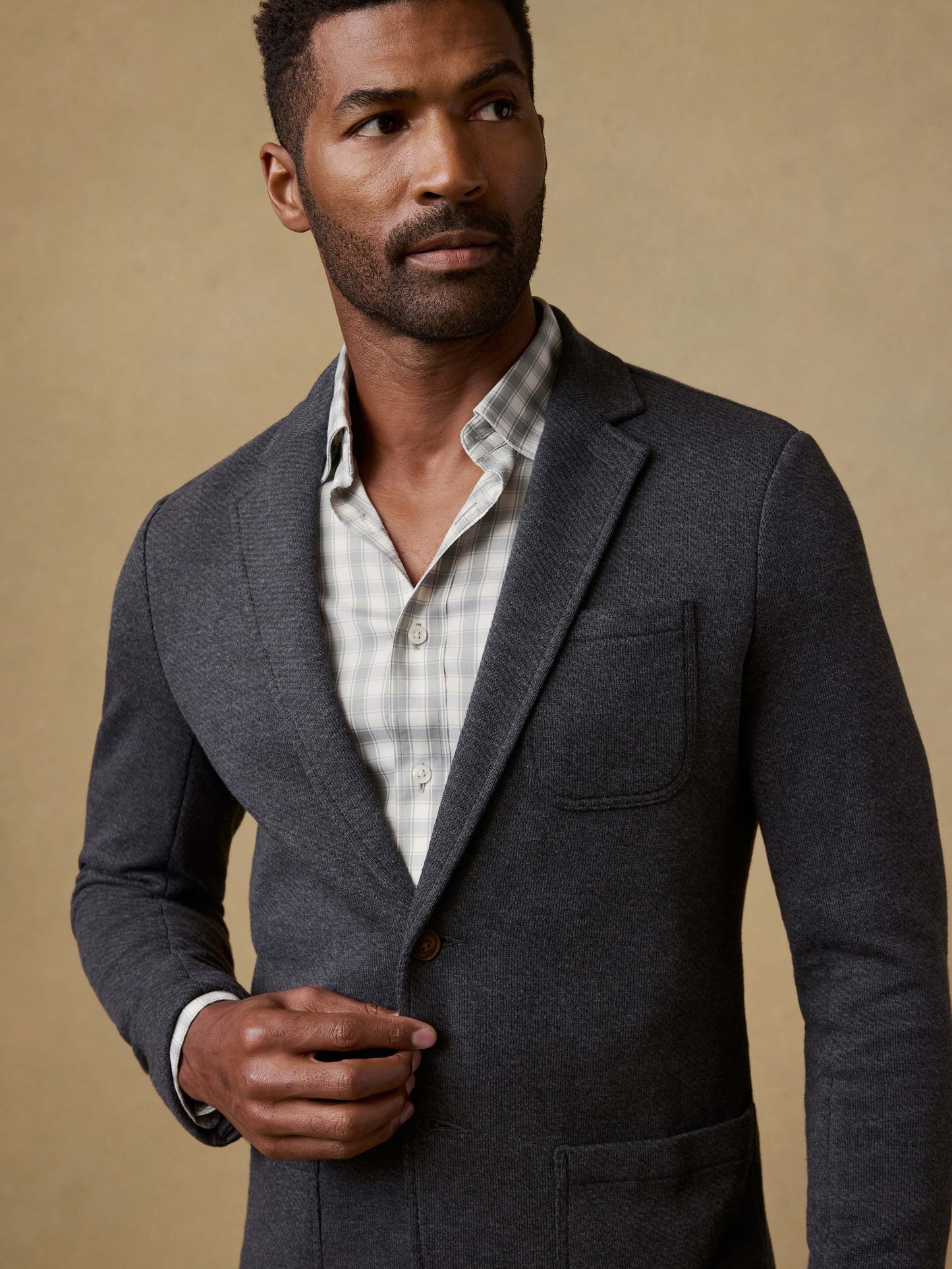 Inlet Knit Blazer (Short) - Black Sky Melange