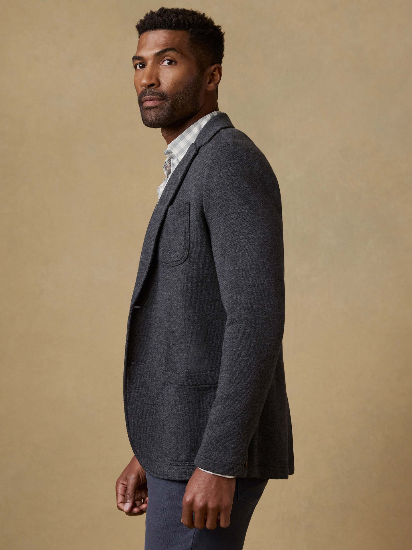 Inlet Knit Blazer (Short) - Black Sky Melange