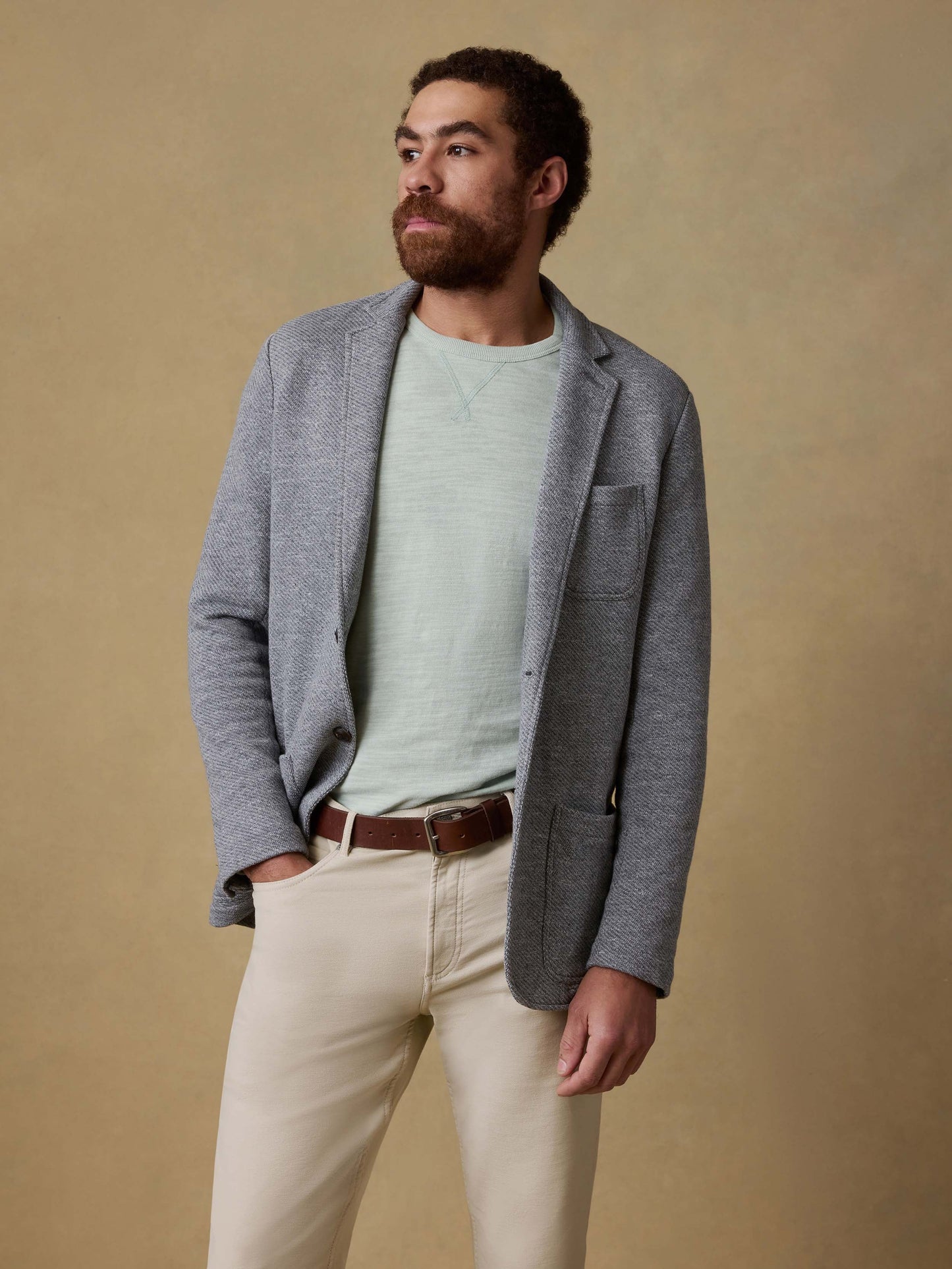 Inlet Knit Blazer (Short) - Medium Grey Melange
