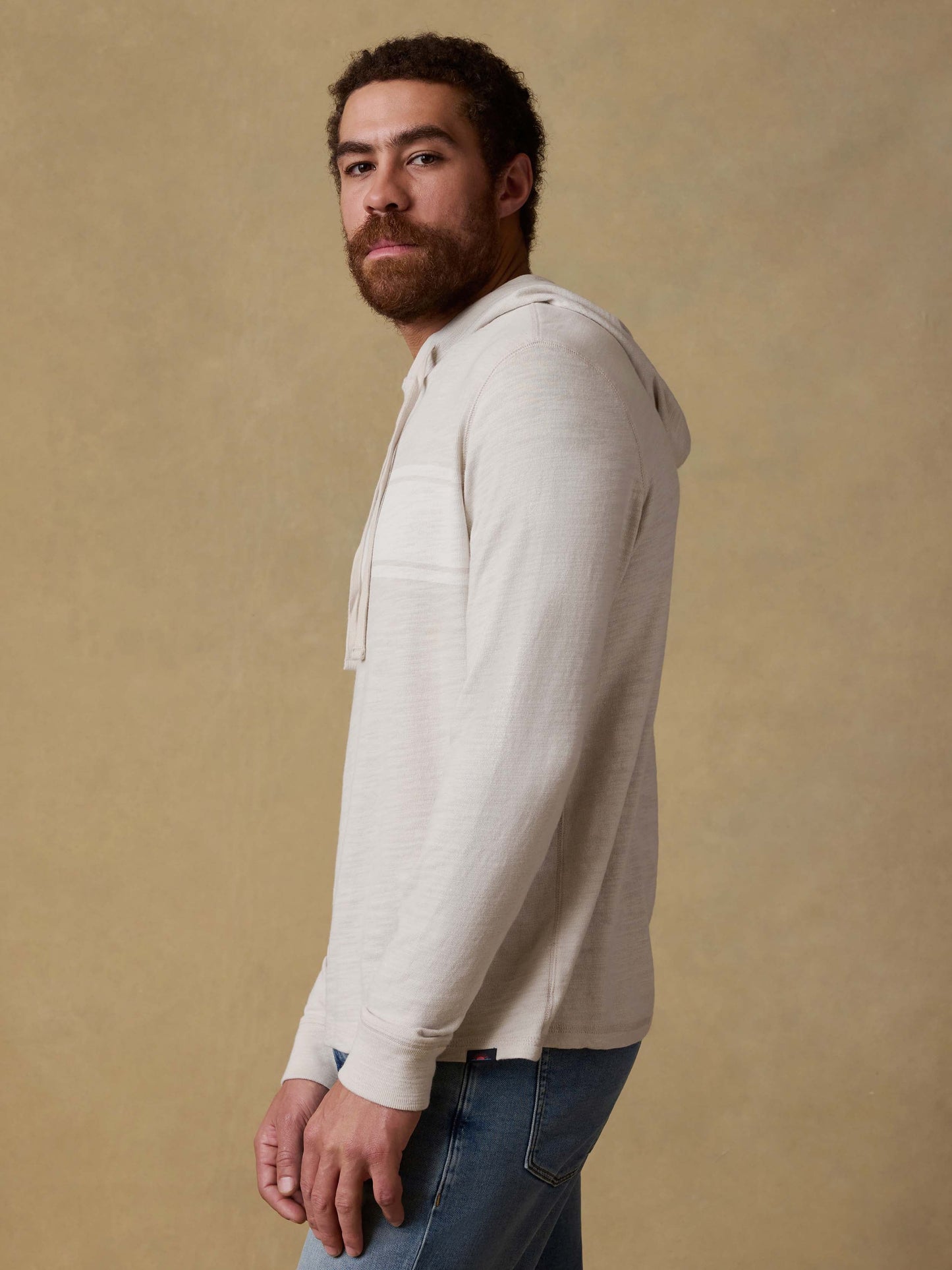 Sunwashed Organic Hoodie - Ice Grey Surf Stripe