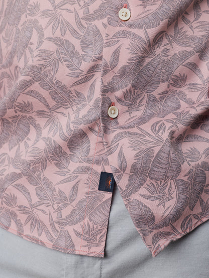 Short-Sleeve Movement™ Monterey Shirt - Mauve Tropic Foliage