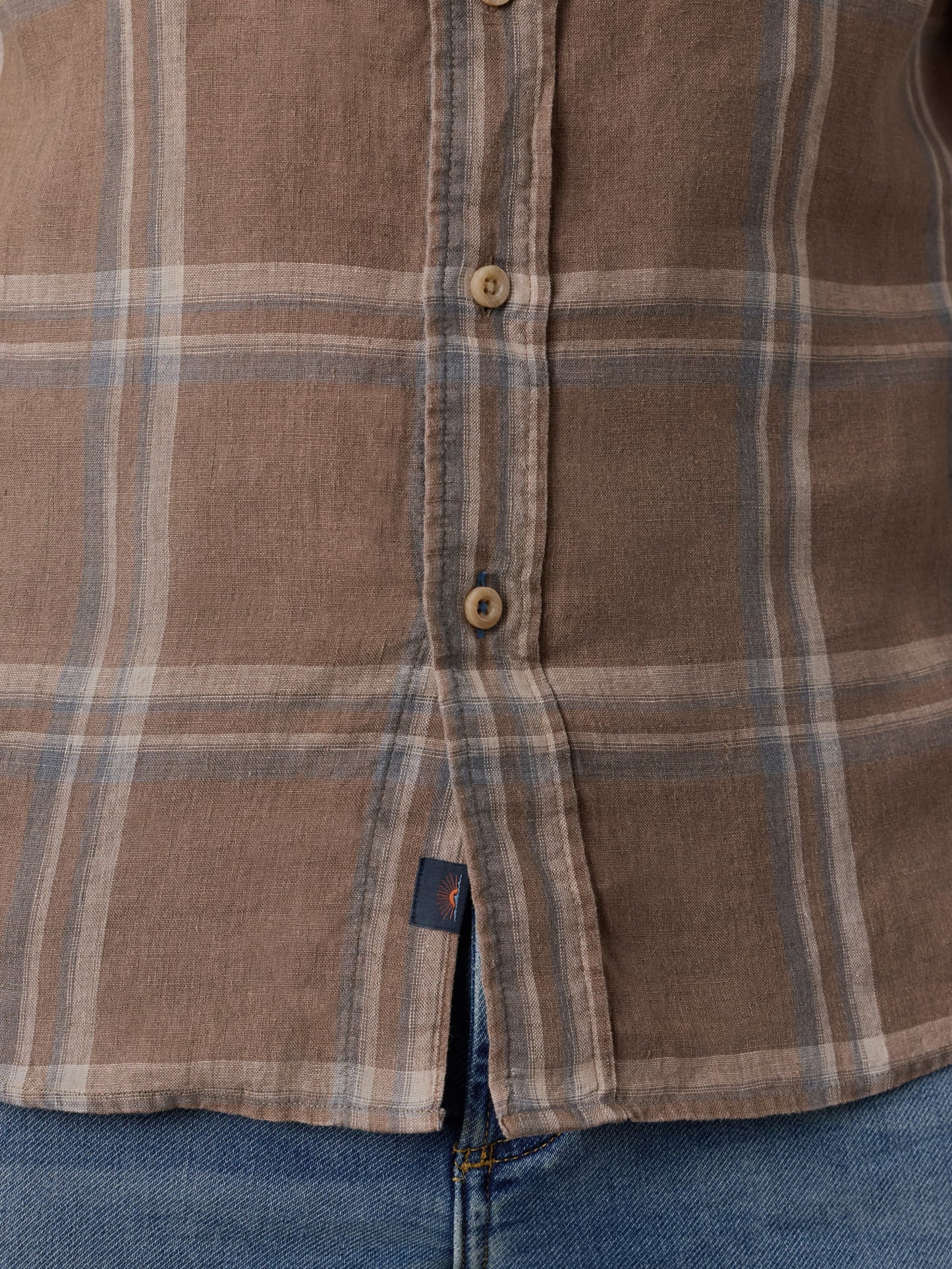 Laguna Linen Shirt - Driftwood Coast Plaid