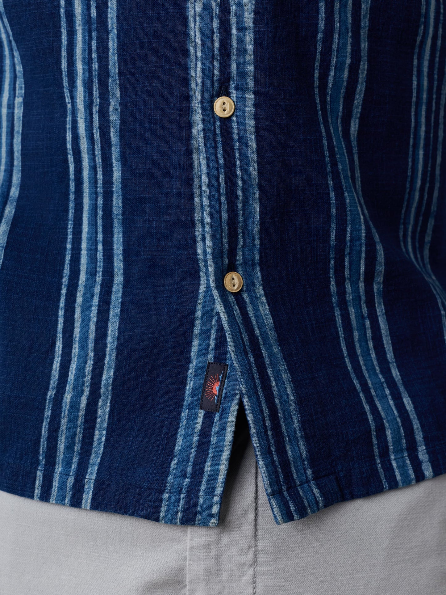 Short-Sleeve Indigo Camp Shirt - Northern Blue Indigo Stripe