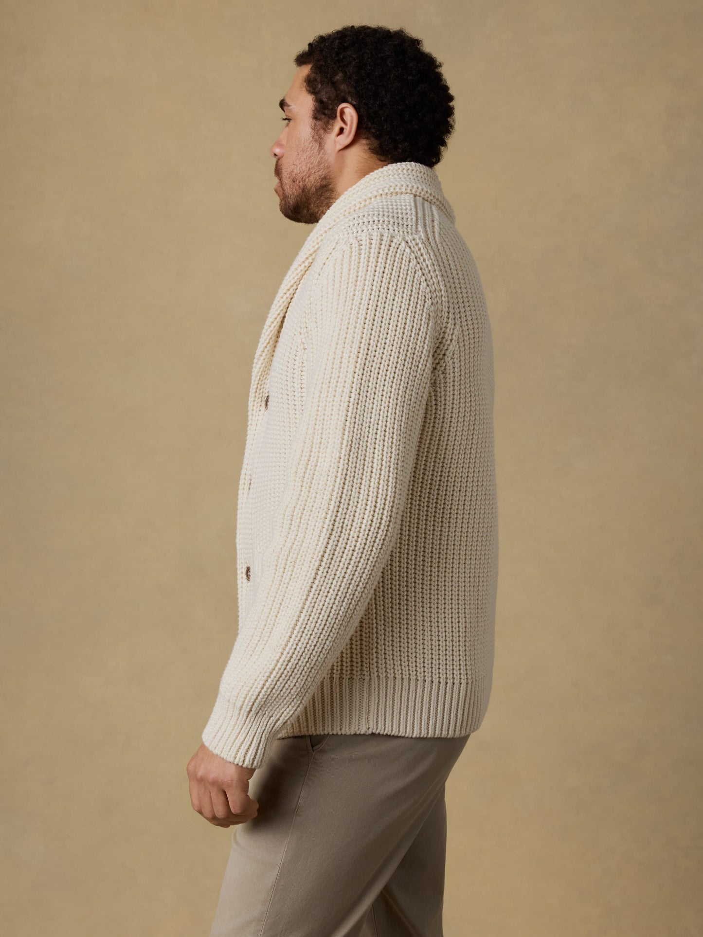Pima Cotton Cardigan - Ivory Vista
