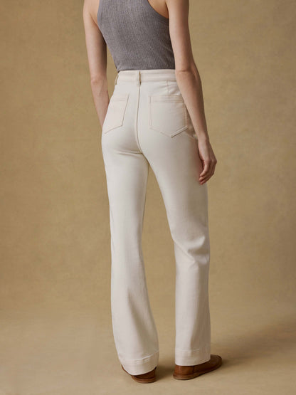 Stretch Terry Patch Pocket Pant - Egret