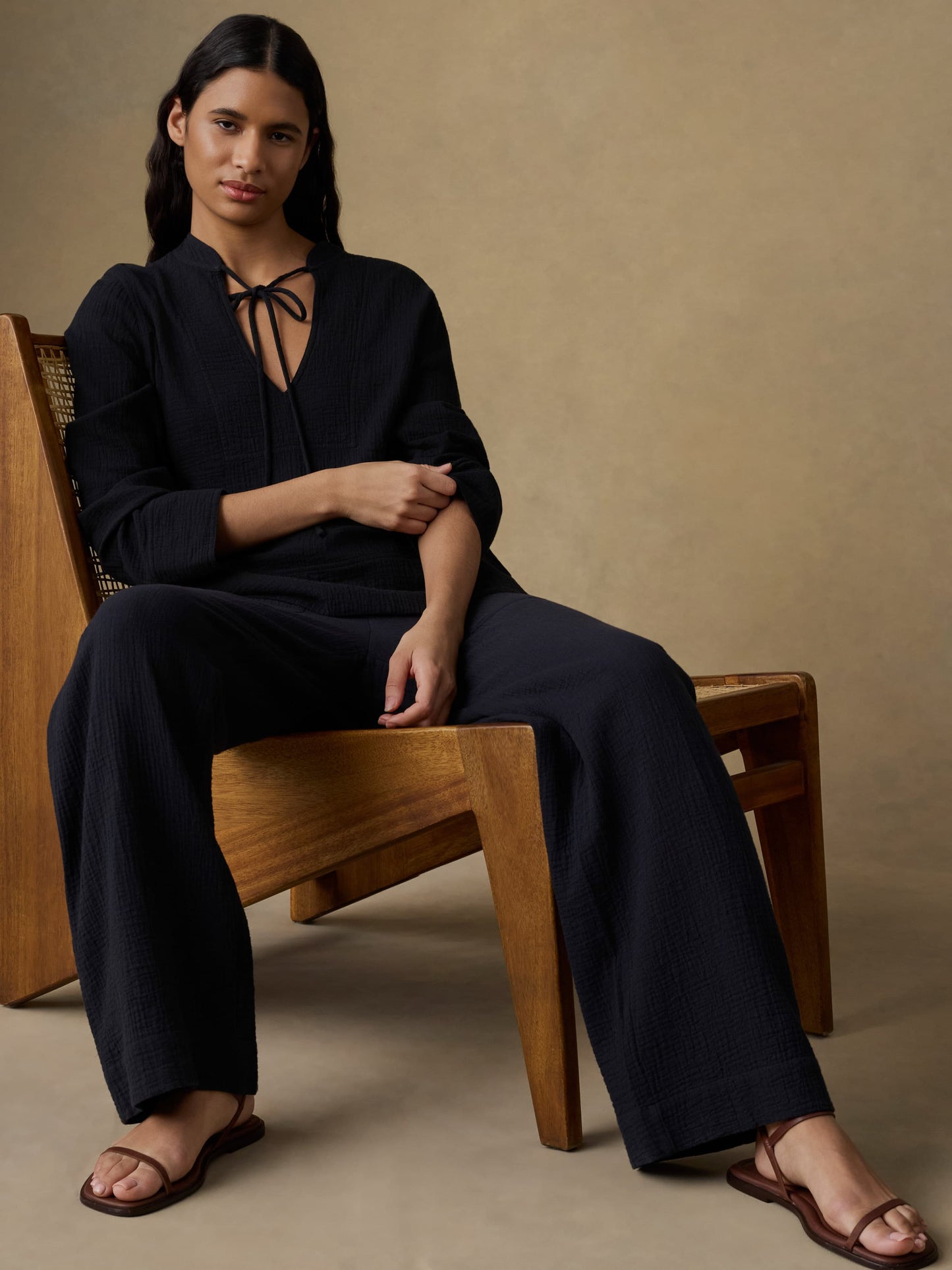 Laidback Gauze Pant - Black