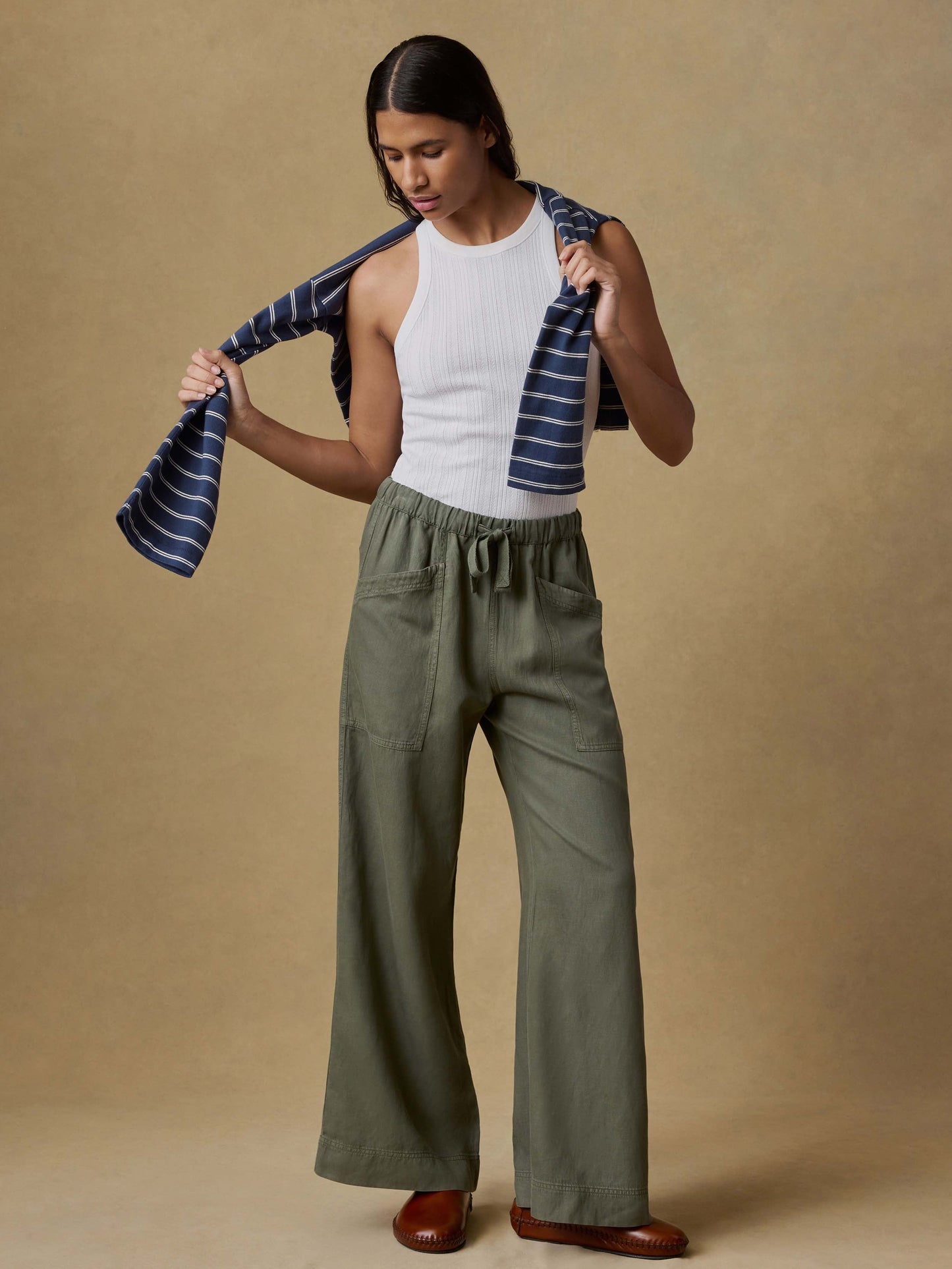 Topanga Drape Pant - Thyme