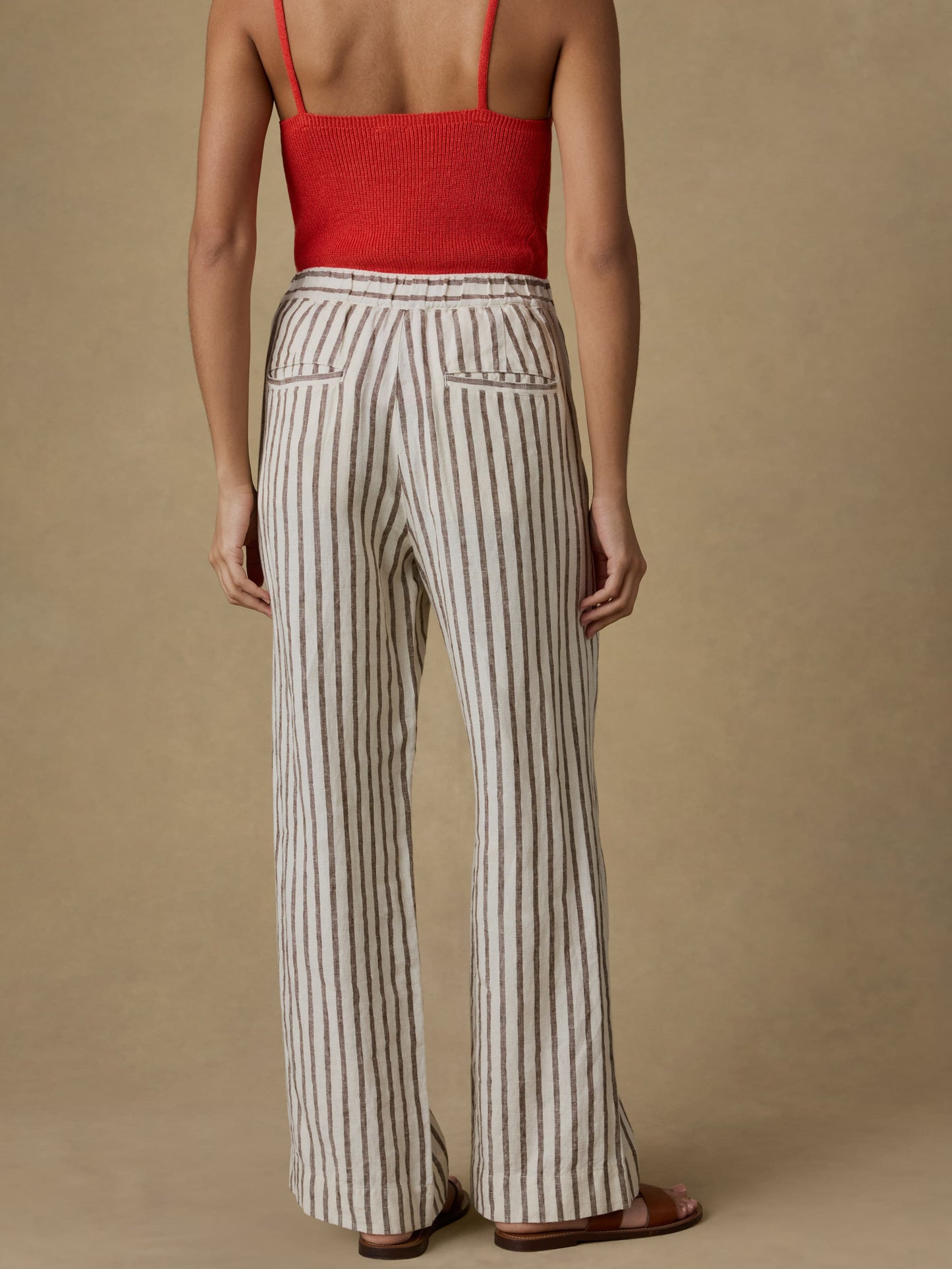 Sun Strider Linen Pant - Cocoa Grove Stripe
