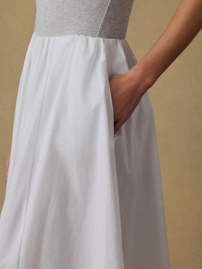 Coastal Poplin Nera Skirt - White