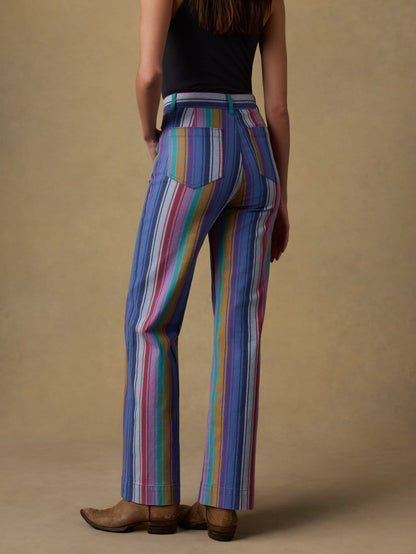 Sunset Denim Patch Pocket Pant - Painted Row Stripe