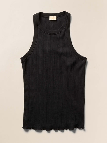 Paradise Pointelle Tank - Black