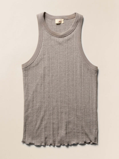 Paradise Pointelle Tank - Medium Grey Heather