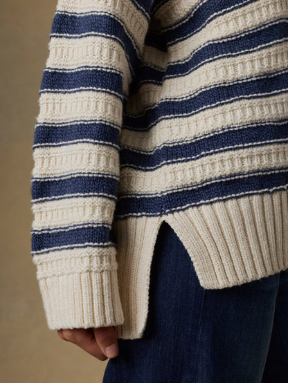 Heirloom Cotton Relaxed Polo - Midnight Licorice Lines