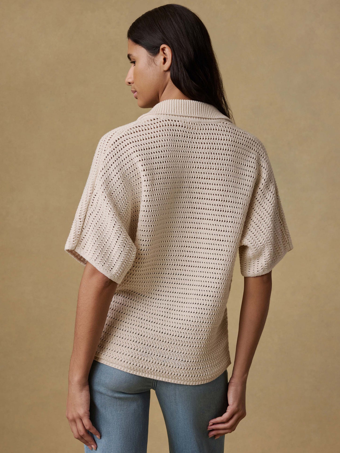 Seacoast Crochet Polo - Cream