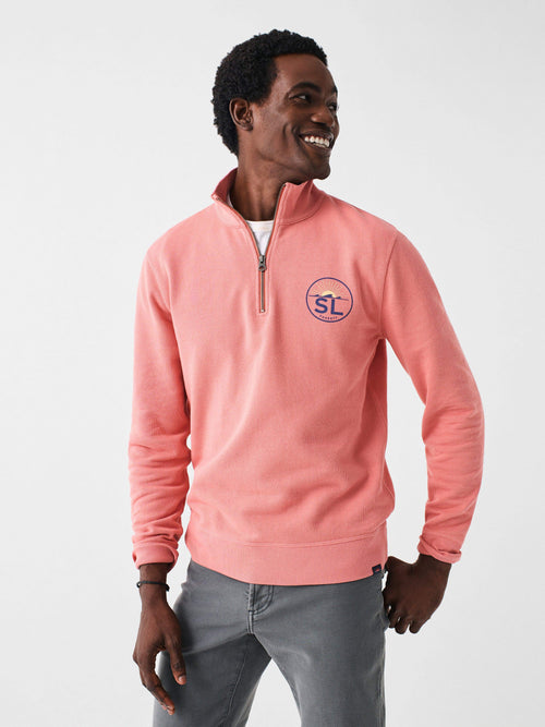 Spring Lake Long- Sleeve Terry Quarter- Zip - Faded Flag