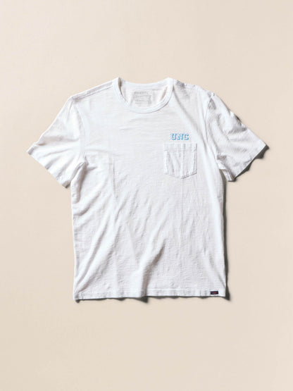 University of North Carolina Sunwashed Pocket Tee - White