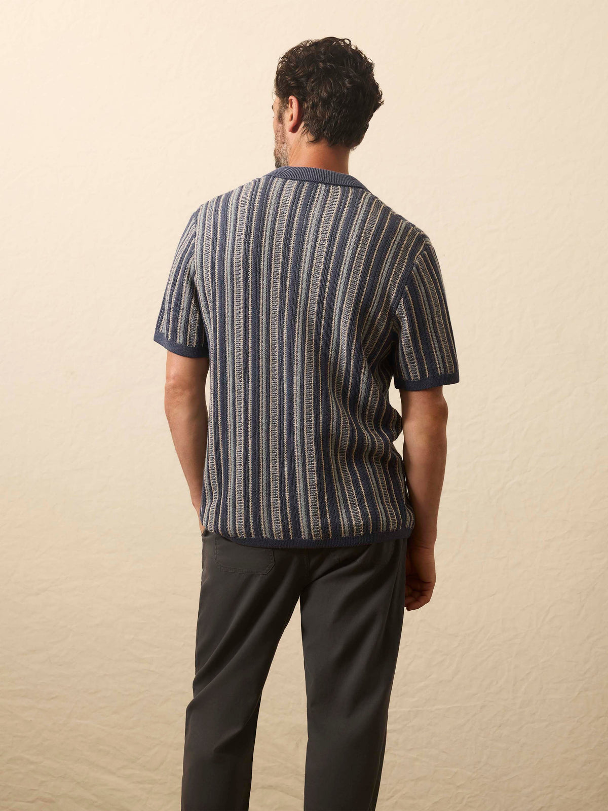 Short-Sleeve Sweater Shirt - River Cliffs Stripe